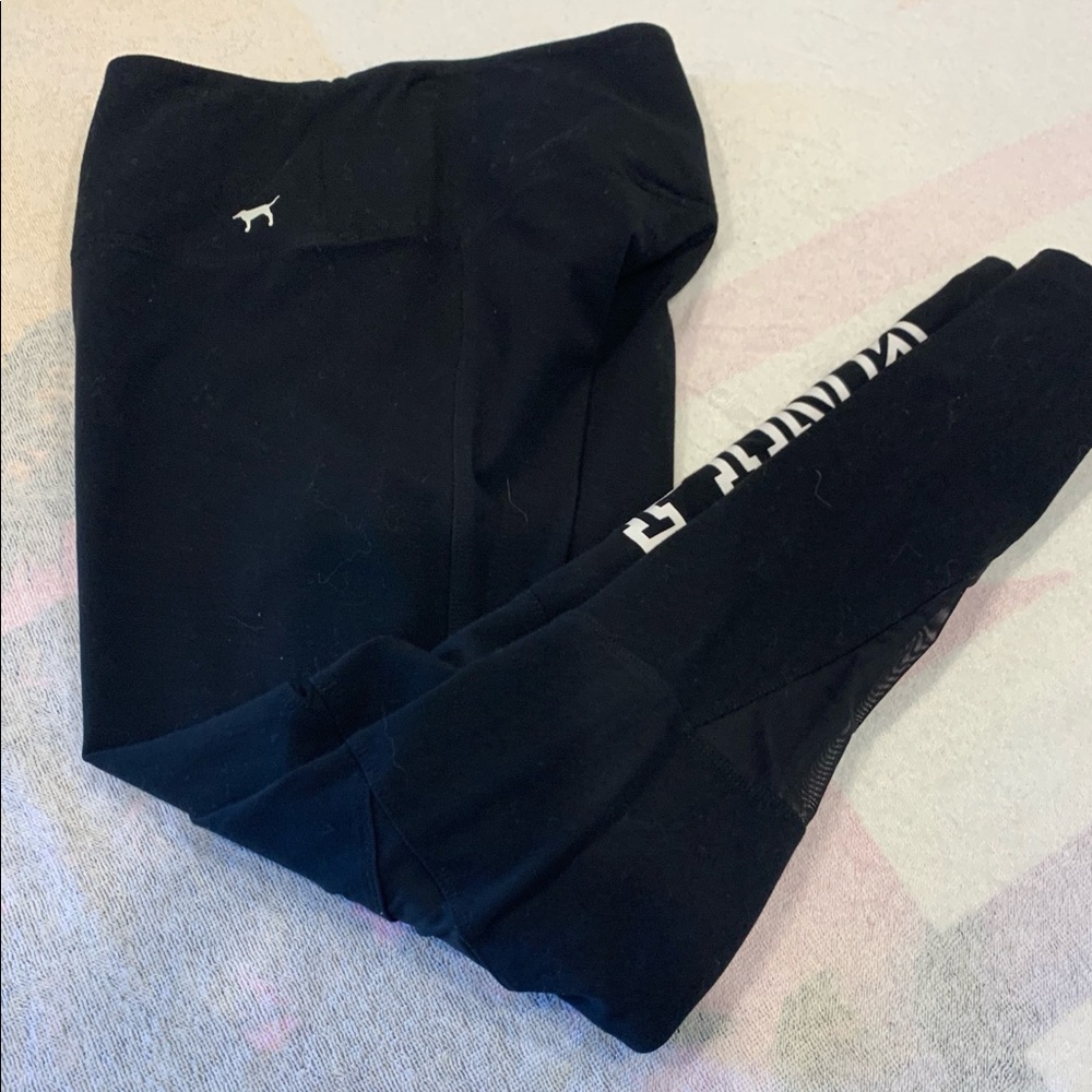 Like New Pink Victoria’s Secret Black Leggings - Picture 9 of 10
